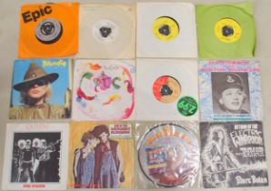 VINYL RECORDS a collection of 1980's pop, rock and new wave 7" singles with Blondie, XTC, Kraftwerk,