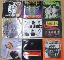 VINYL RECORDS  a collection of 7" with new wave, pop, rock and reggae Condition Report:Available