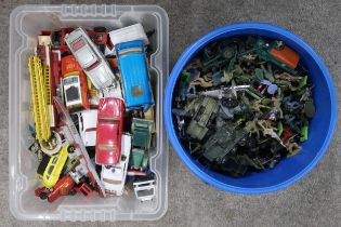 A collection of loose diecast model vehicles, to include Dinky, Corgi, Matchbox Superfast, Super