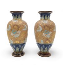 A pair of Doulton Lambeth Slaters Patent vases Condition Report:Available upon request