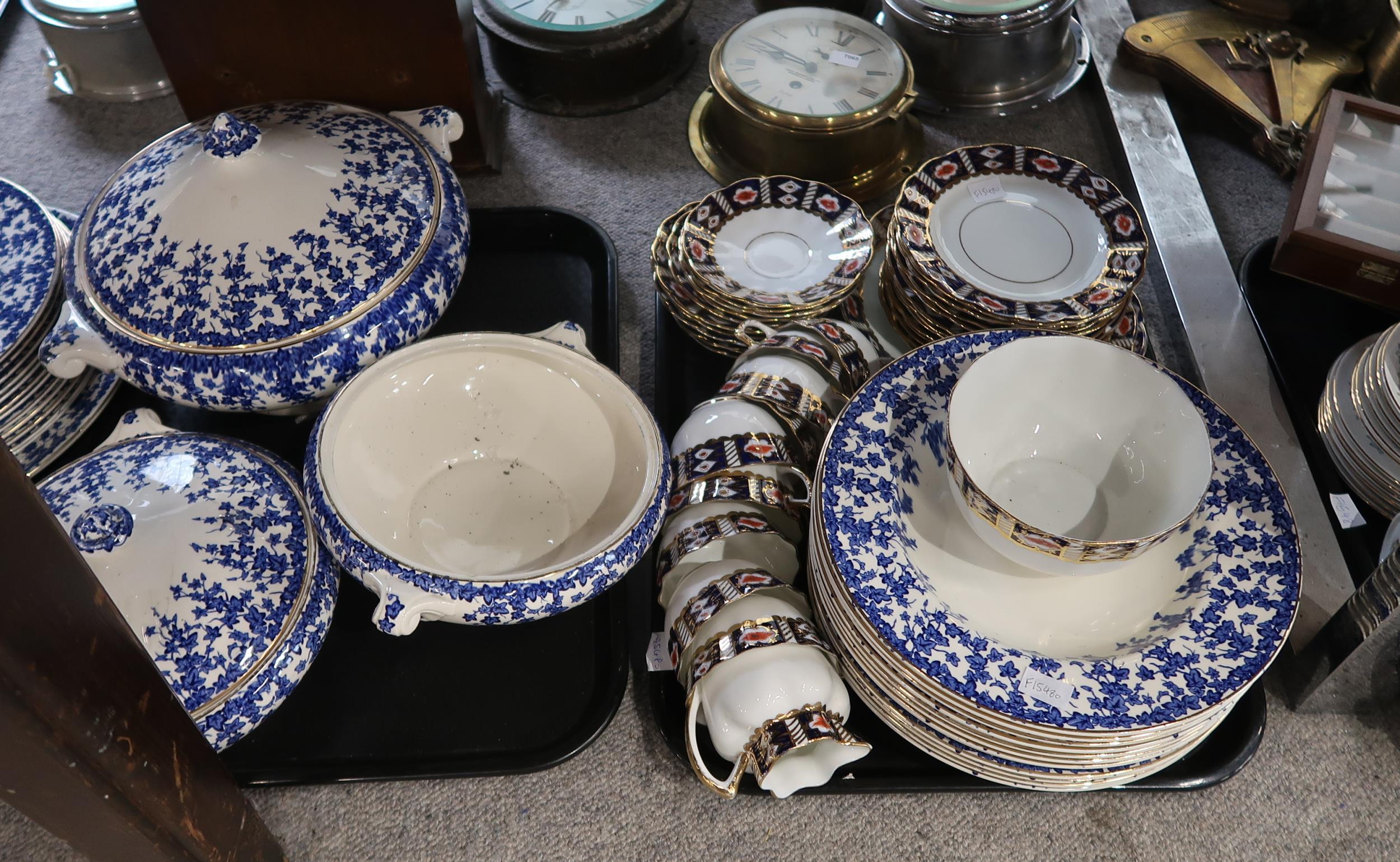 An antique ceramics three piece tea set, other tea wares, a Burleighware Dick Turpin charger and - Image 4 of 4