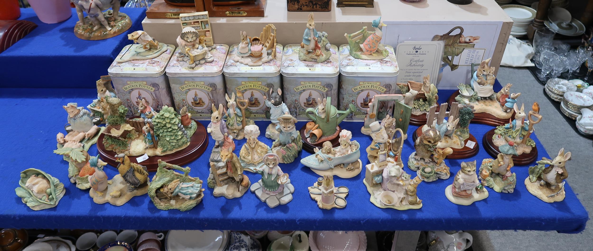 A collection of Border Fine Art Beatrix Potter figures comprising five Limited Edition figures