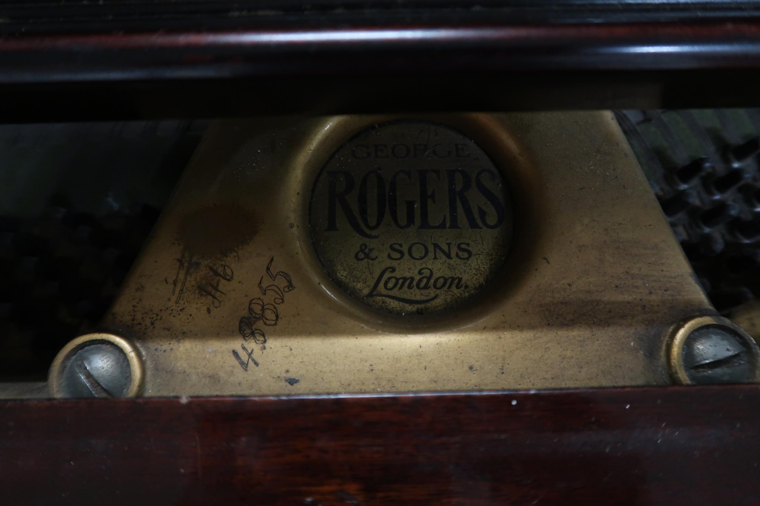 A Victorian mahogany case George Rogers & Sons, London baby grand piano, serial number 48855 and - Image 4 of 7