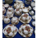 A Royal Albert Old Country Roses dinner and tea service comprising six dinner plates & pudding