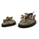 Border Fine Arts group Forrard Away, modelled as three hounds chasing a fox, model No. L64 by