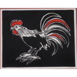 JOHN POTTER (CONTEMPORARY SCHOOL)  COCKEREL  Woodcut, signed lower right, numbered 15/100, 24 x 31cm