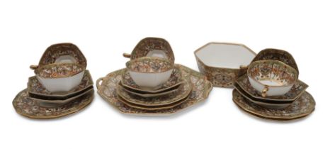 A Noritake tea set the white ground with gilt and coloured decoration Condition Report:Available