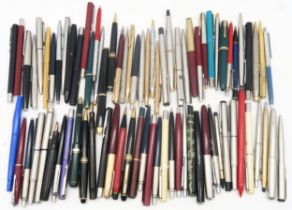 A large quantity of pens, largely by Parker, to include various gold filled/rolled gold examples
