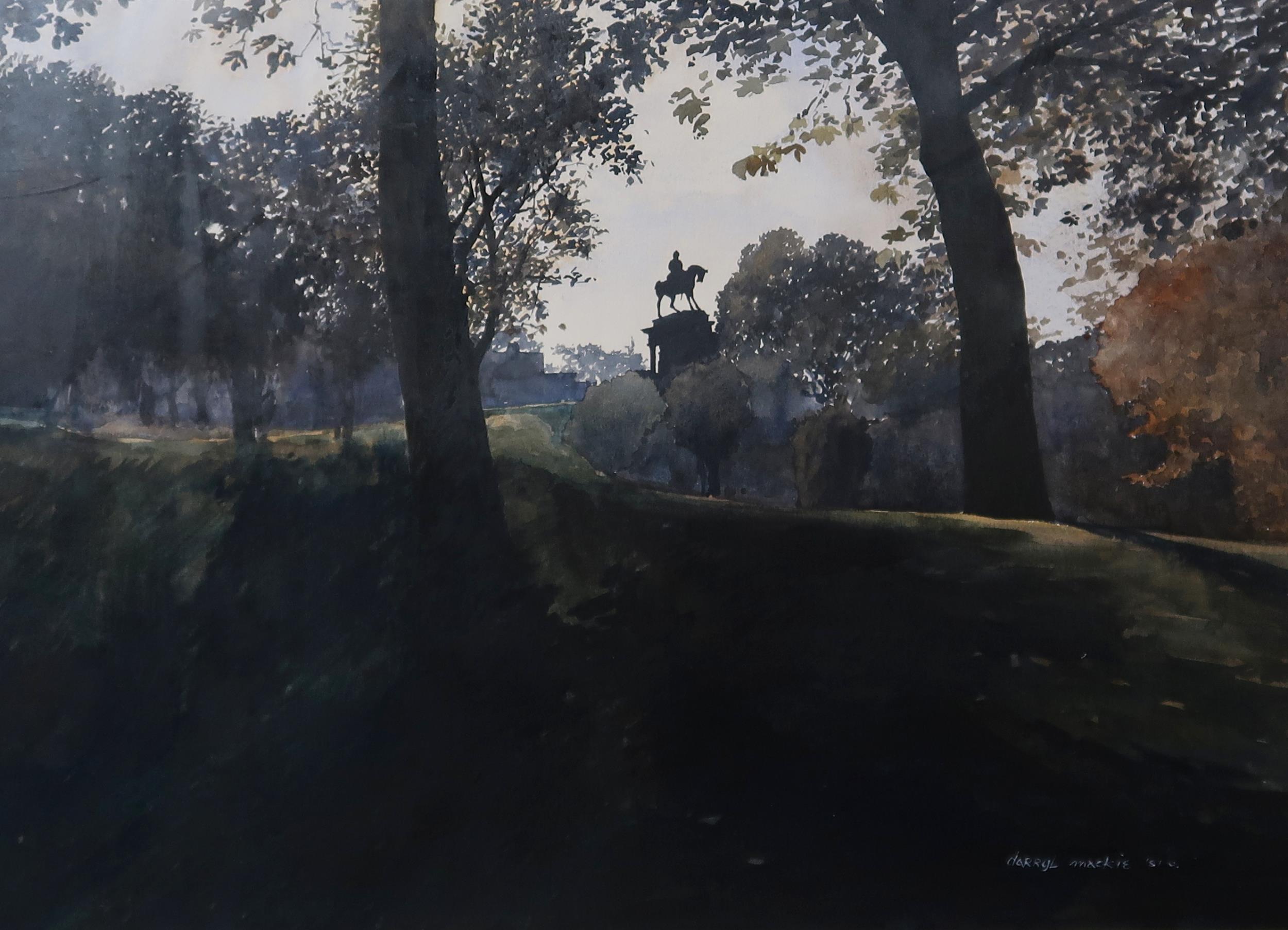 DARRYL MACKIE (SCOTTISH 20th CENTURY)  KELVINGROVE PARK  Watercolour, signed lower right, 51 x