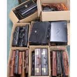 A lot of eight boxes of predominantly leather gents briefcases, satchels and laptop bags (8)