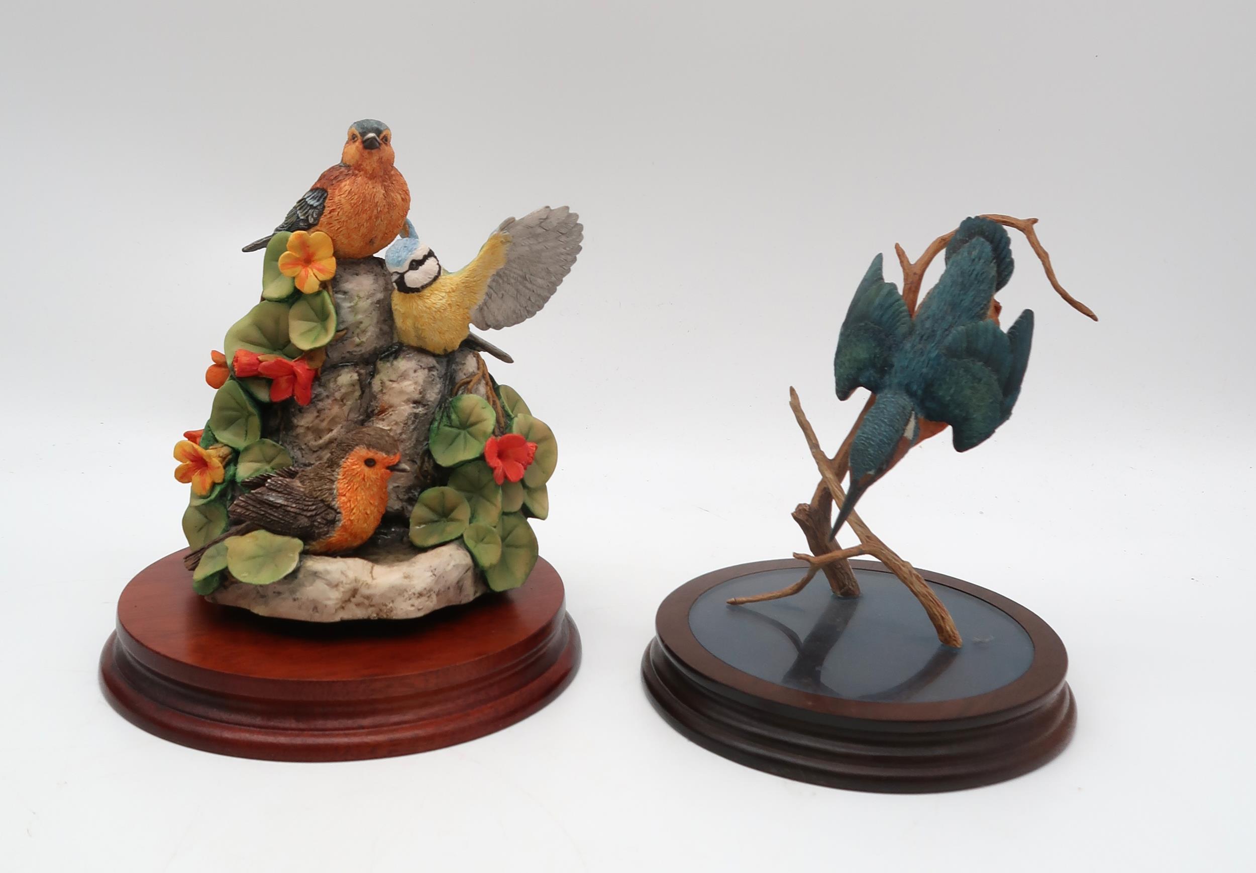 A group of Border Fine Arts bird groups including two limited edition figures, Blackbird by David - Image 4 of 5
