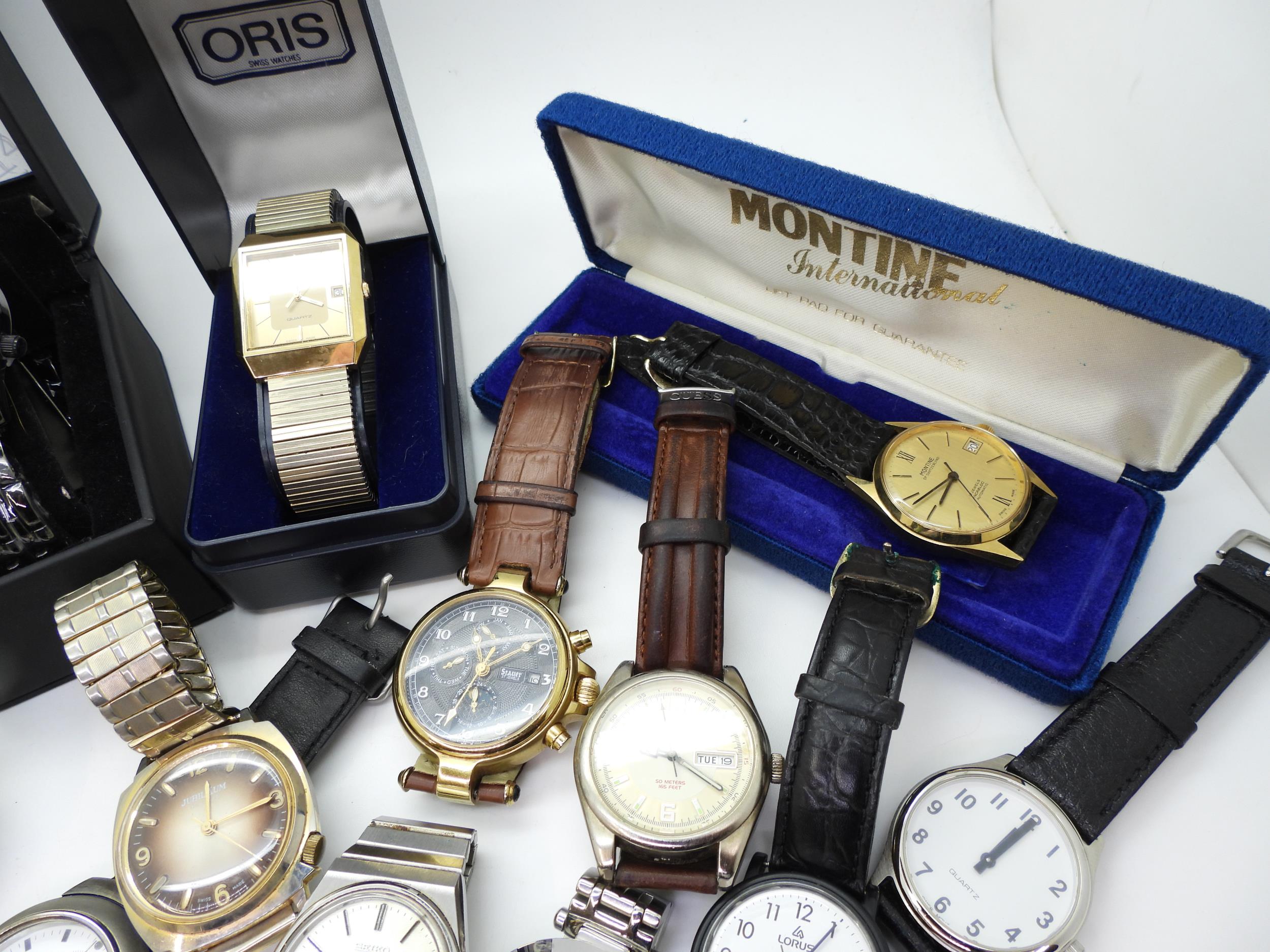 A collection of fashion watches to include, Oris, Montine, Seiko, Stauer and Skagen Condition - Bild 3 aus 3