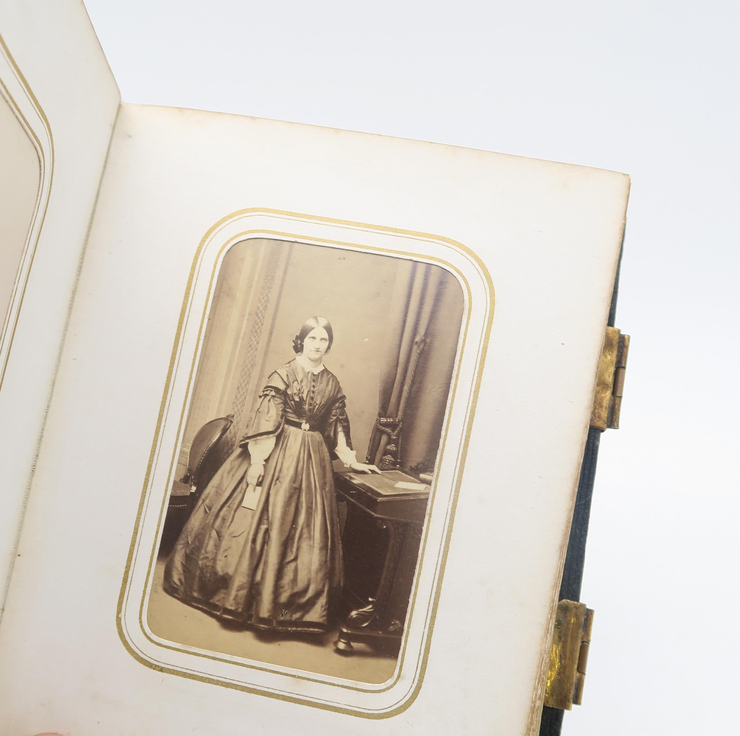 A Victorian leatherbound photograph album containing portraits of the family of Ralph Wardlaw. - Image 3 of 6