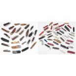 A large collection of folding/penknives, to include examples by Lakota, Buck, Victorinox, Wynn's,