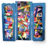 A collection of stained glass panels Condition Report:Available upon request