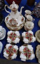 A Royal Albert Old Country Roses tea/coffee set comprising cups, saucers, side plates, milk and