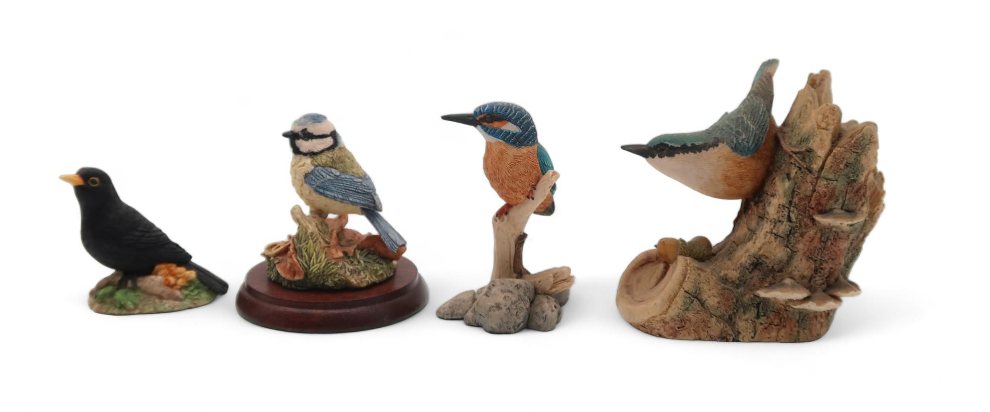 A group of Border Fine Arts bird groups including two limited edition figures, Blackbird by David - Image 2 of 5