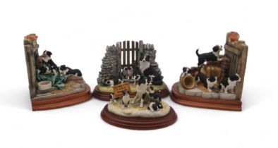 Border Fine Arts Collie groups including a pair of bookends Not a Moment's Peace, 560/1500 with