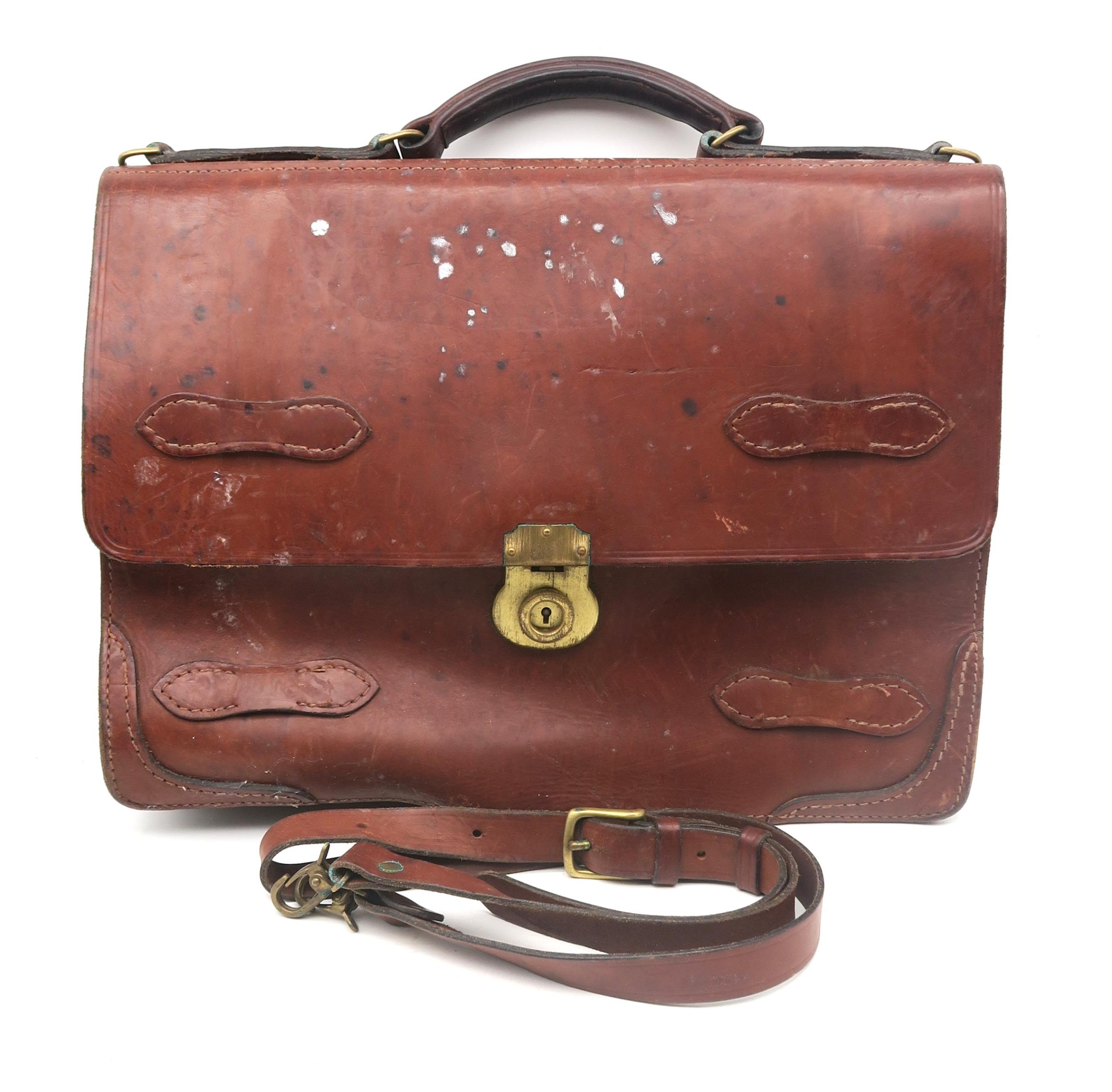 An Officer's Briefcase by Mackenzie Leather of Edinburgh, with another similar by McRostie of - Image 2 of 3