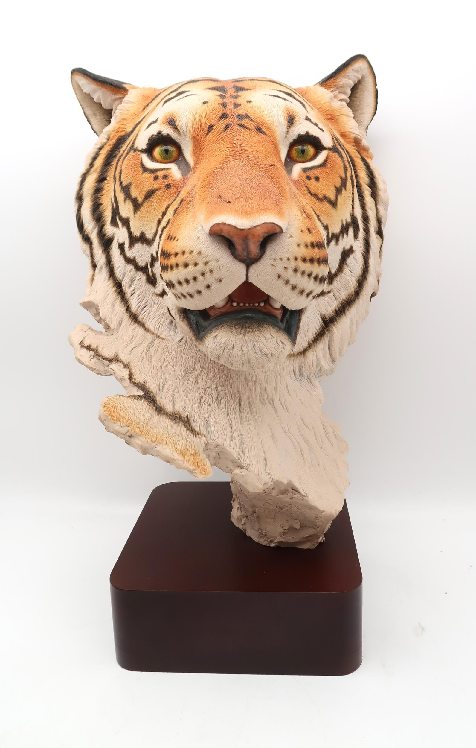 A Sherratt & Simpson life size head of a tiger, together with smaller examples of Lions, Cheetah and - Image 2 of 3