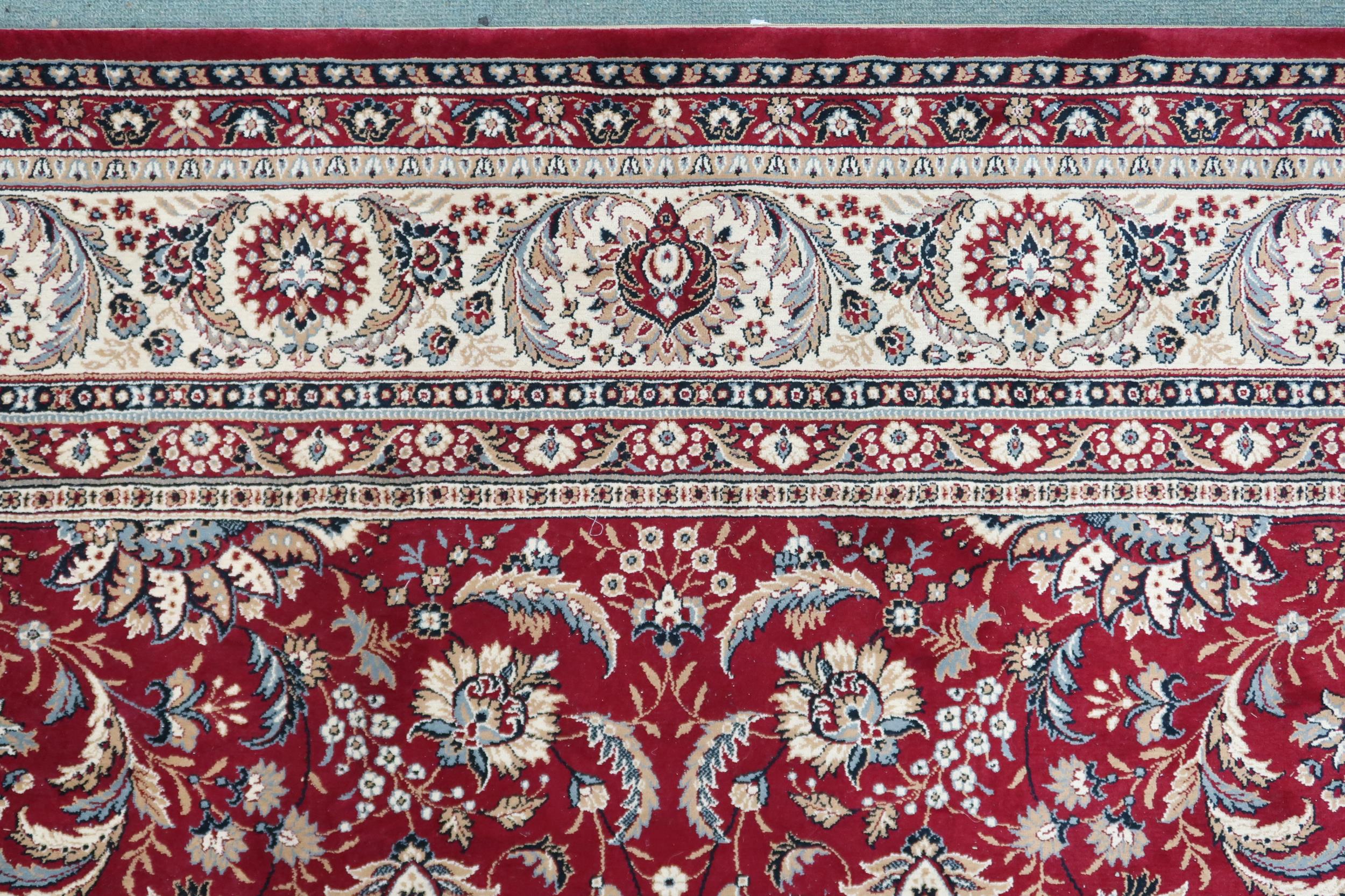 A contemporary Kasbahs by Lano red ground Zeigler style rug with floral/foliate patterned ground - Image 5 of 5