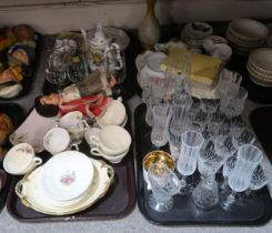 Assorted ceramics and glass including Wedgwood Wellesley cups, saucers and plates etc Condition