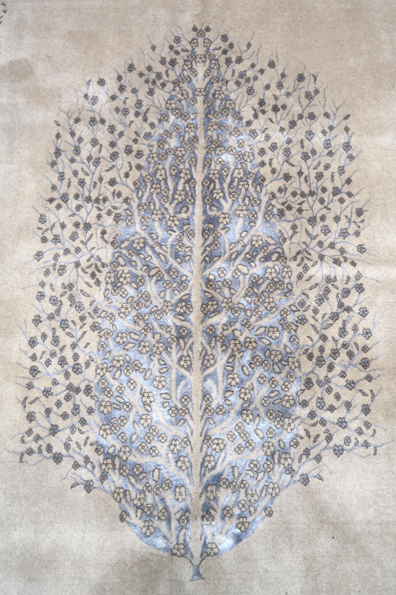 A BEIGE GROUND SHIRAZ RUG  with flowering tree of life ground and foliate border, 236cm long x 166cm - Image 6 of 6