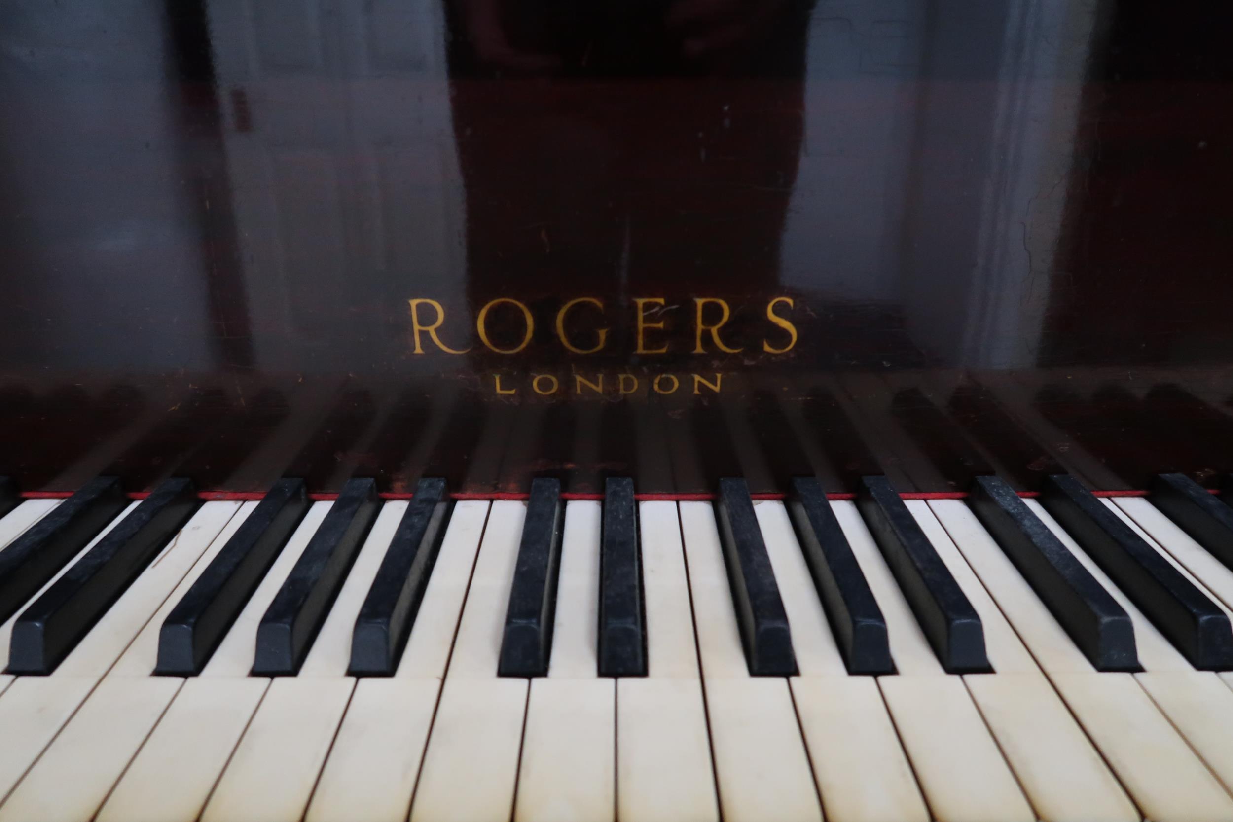 A Victorian mahogany case George Rogers & Sons, London baby grand piano, serial number 48855 and - Image 3 of 7