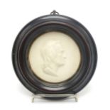 JOHN HENNING (SCOTTISH, 1771-1851) - A PLASTER MEDALLION SELF-PORTRAIT In relief, bust length and