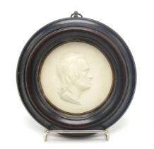 JOHN HENNING (SCOTTISH, 1771-1851) - A PLASTER MEDALLION SELF-PORTRAIT In relief, bust length and