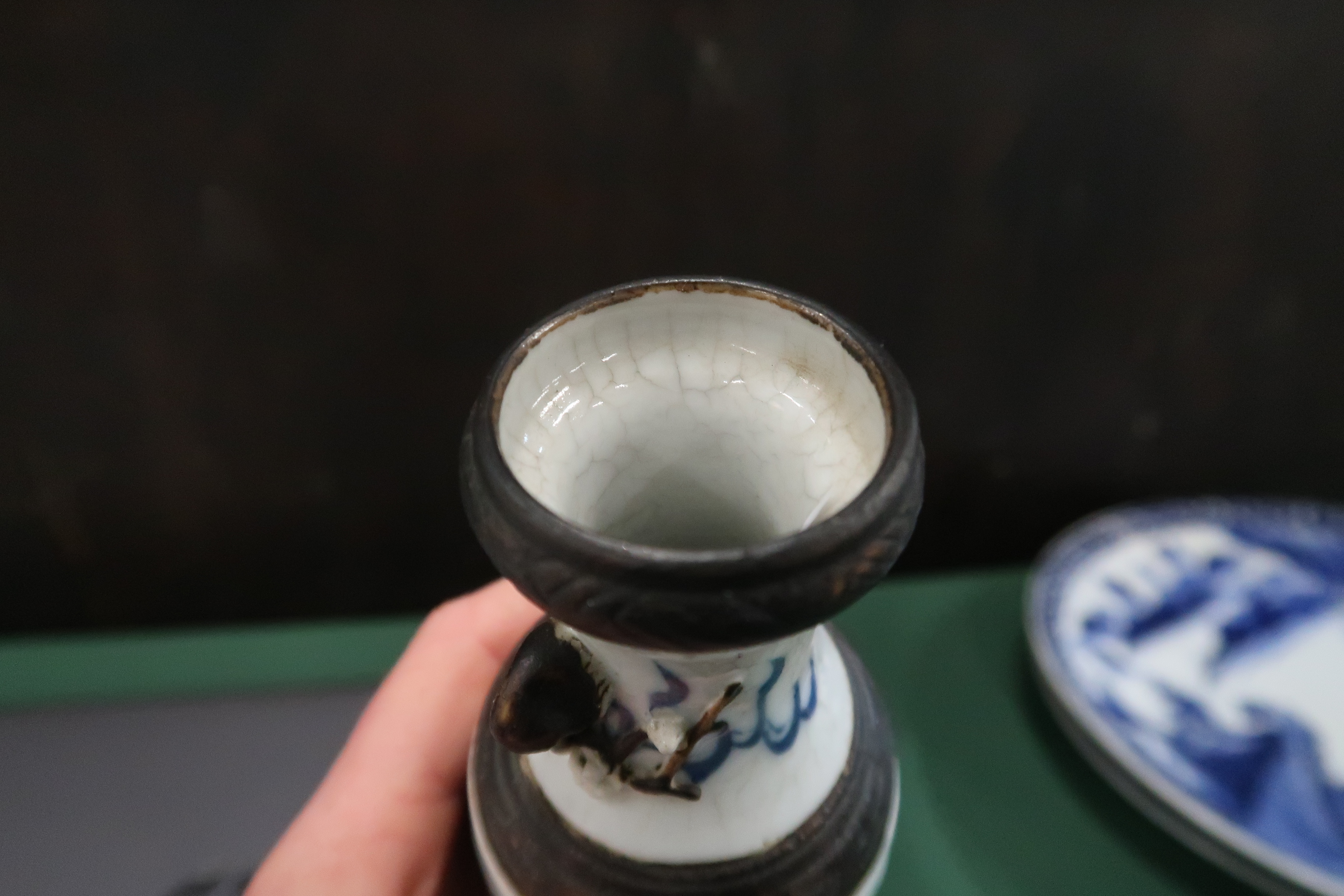 A Nanking 'Warriors' ginger jar, 22cm, a smaller example, 13cm, two Japanese blue and white - Image 30 of 31