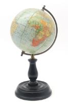 A Philip's 6" Terrestrial Globe, retailed by Pollock & Stewart of 41 Renfield Street, Glasgow,