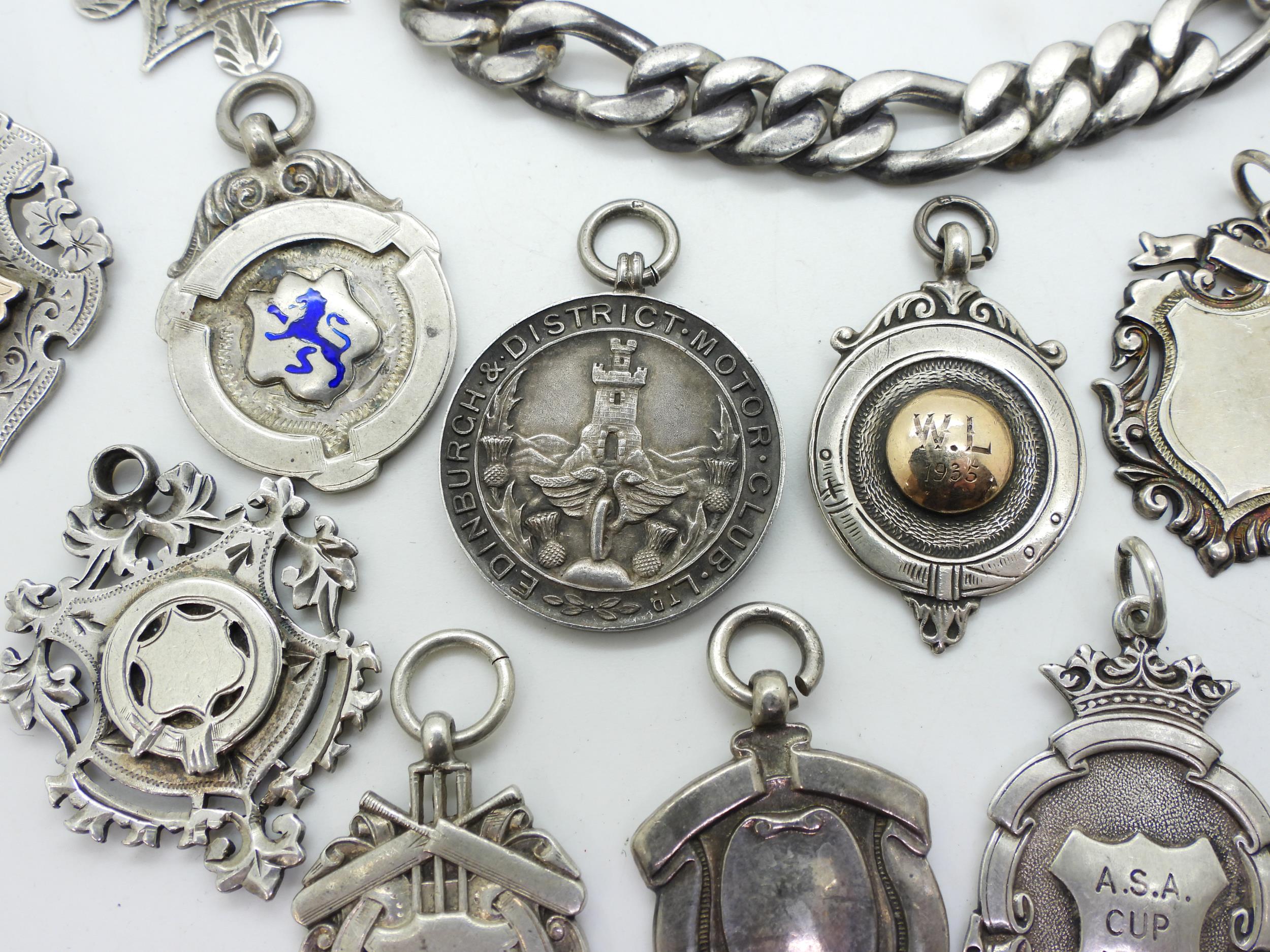 Twelve silver medallions to include a Scotland's Defence Lodge with eagle surmount, Edinburgh and - Image 3 of 4