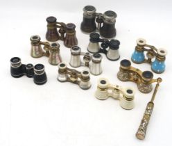 Ten pairs of opera glasses, to include examples by Ed. Messter, Berlin, Iris, Paris and Hertel &