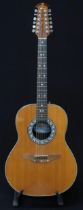 An Ovation 12 string acoustic guitar, model 1155, serial number 307217 this 20 fret guitar comes