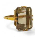 A 9ct gold smoky quartz ring, size N, weight 8.7gms Condition Report:Available upon request