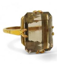 A 9ct gold smoky quartz ring, size N, weight 8.7gms Condition Report:Available upon request