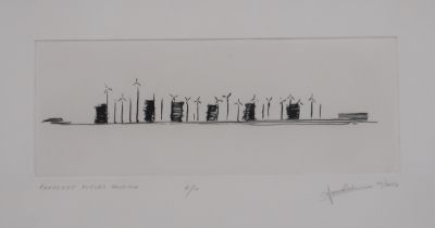 IAN RITCHIE (ENGLISH b.1947)  PURFLEET FUTURE HOUSING  Etching, signed lower right, dated April