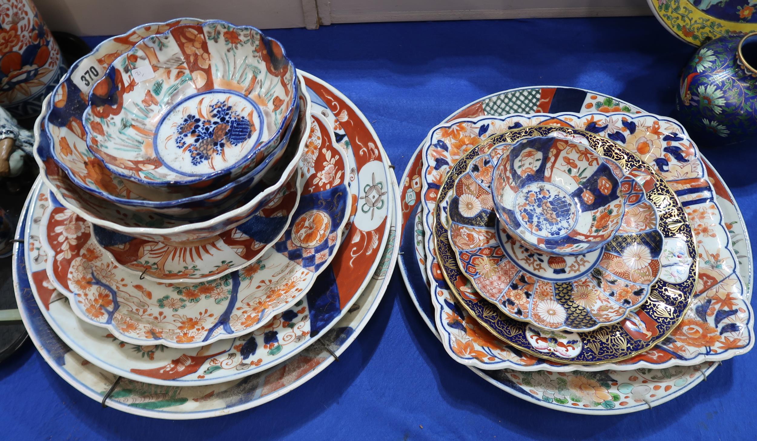 A large collection of Imari vases, plates and chargers, figures, a magnifying glass etc Condition - Image 4 of 4