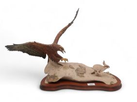 A limited edition Border Fine Arts figure group A Lucky Escape, depicting an eagle chasing a hare,