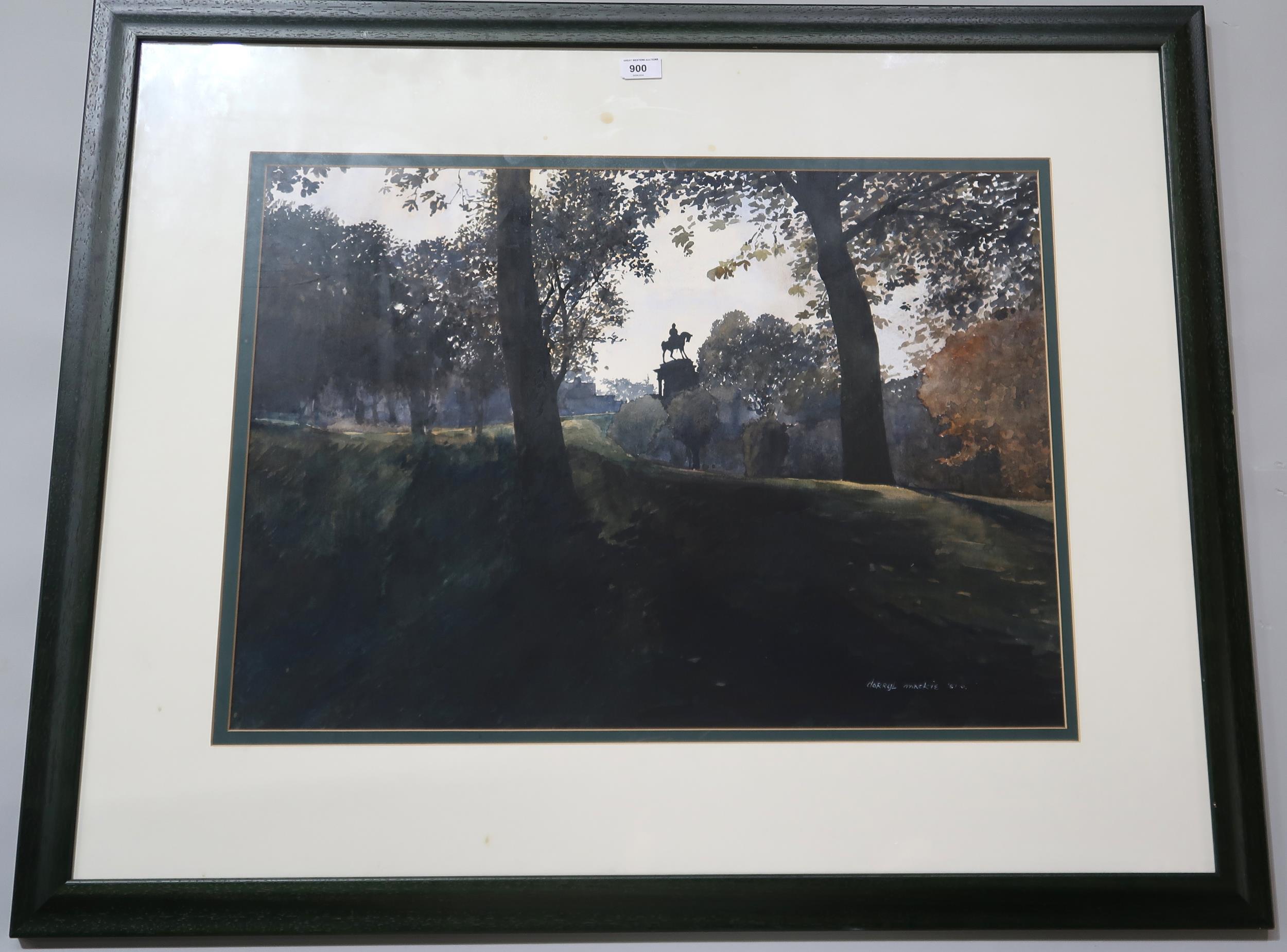 DARRYL MACKIE (SCOTTISH 20th CENTURY)  KELVINGROVE PARK  Watercolour, signed lower right, 51 x - Image 2 of 3