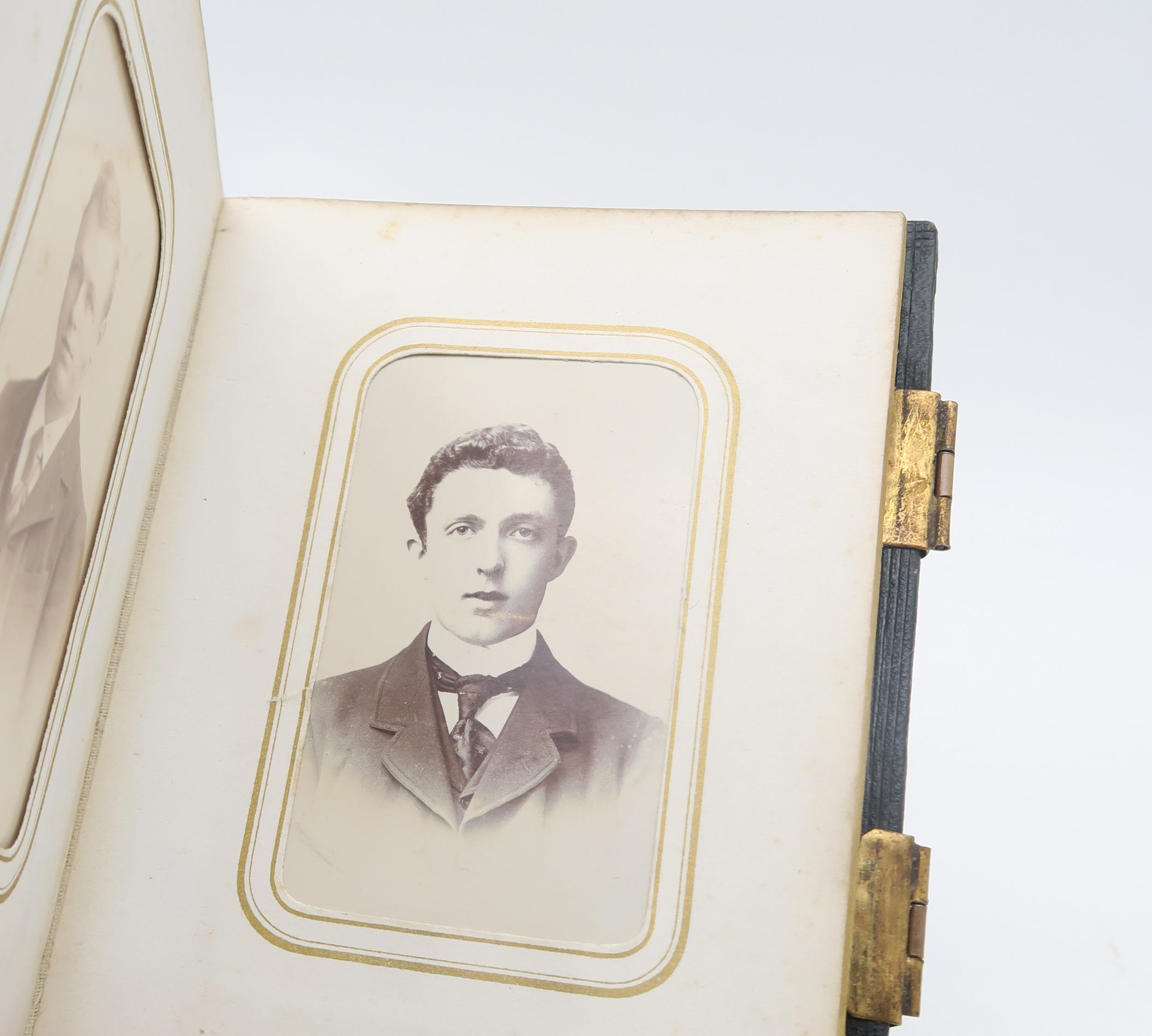 A Victorian leatherbound photograph album containing portraits of the family of Ralph Wardlaw. - Image 4 of 6