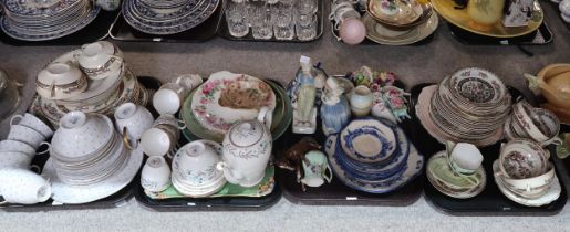Assorted tea wares including Susie Cooper, Tuscan Southern Star, Royal Doulton Norfolk, Crown