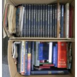 Two boxes of assorted books, to include a selection of a maritime/naval interest - The Merchant