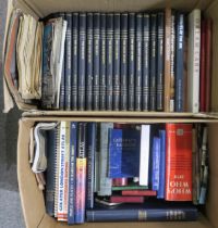 Two boxes of assorted books, to include a selection of a maritime/naval interest - The Merchant
