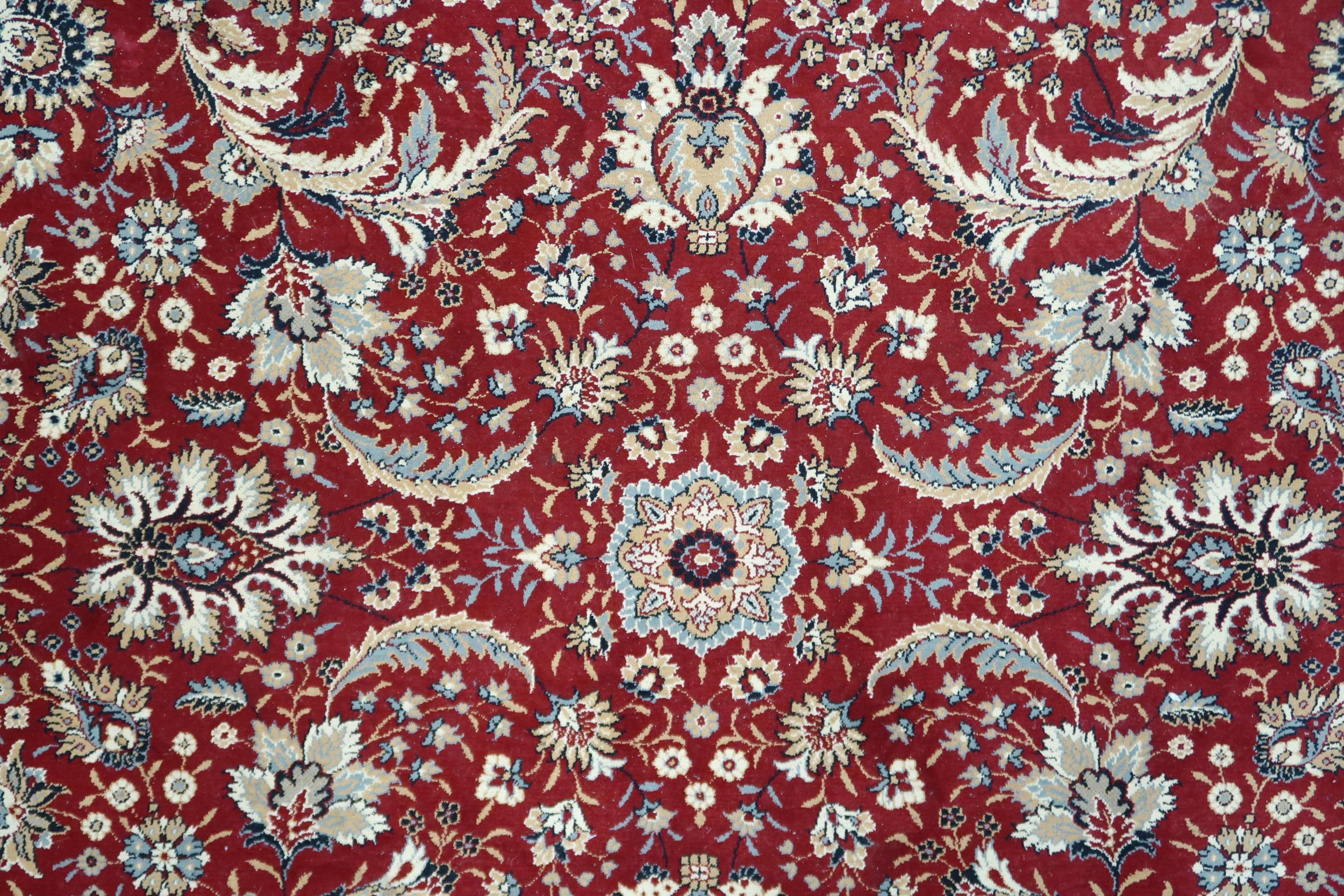 A contemporary Kasbahs by Lano red ground Zeigler style rug with floral/foliate patterned ground - Image 4 of 5