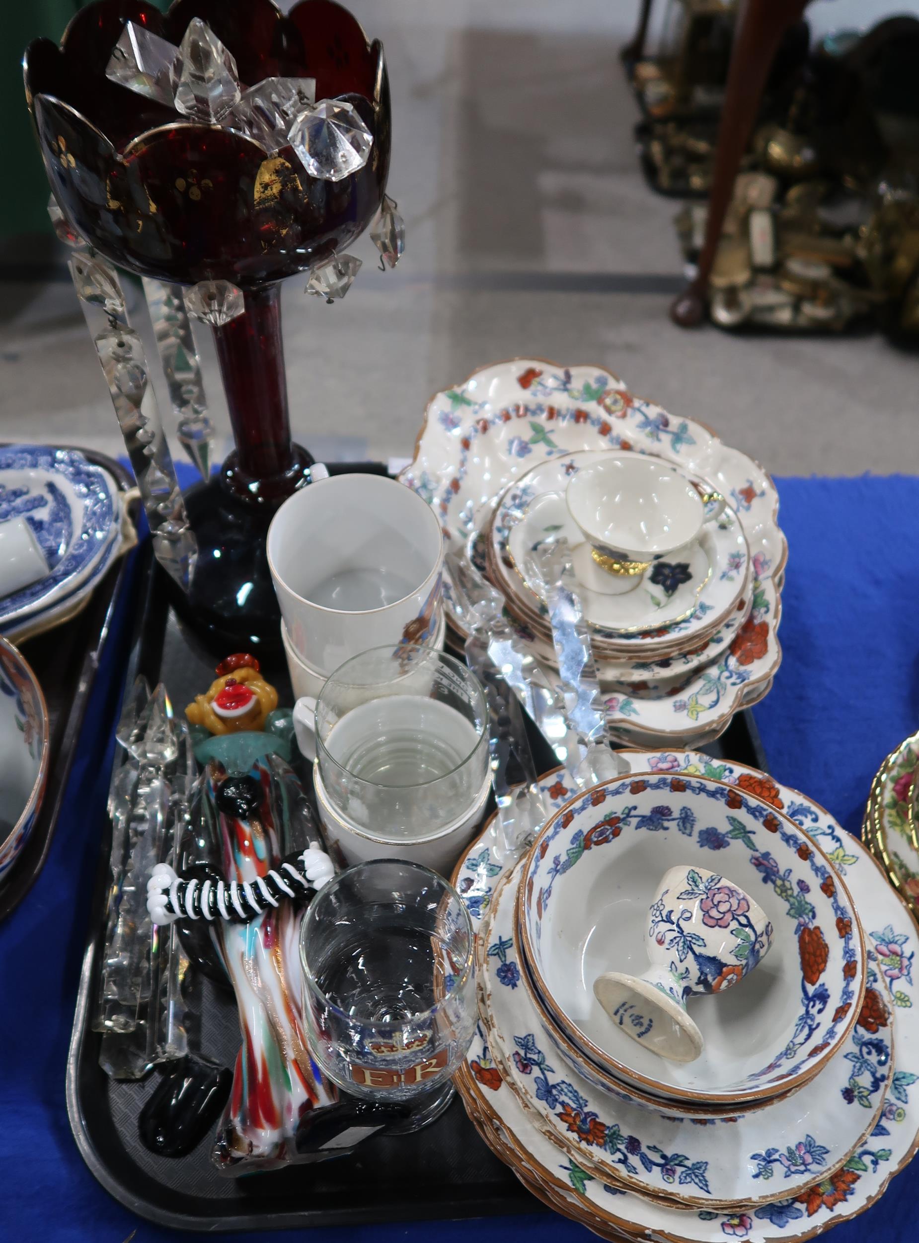 A collection of assorted ceramics and glass including a ruby lustre, Doulton John Barleycorn jug, - Image 3 of 3
