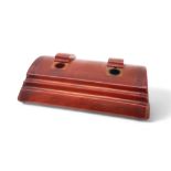A Carvacraft butterscotch bakelite desk stand with two inkwells Condition Report:Available upon