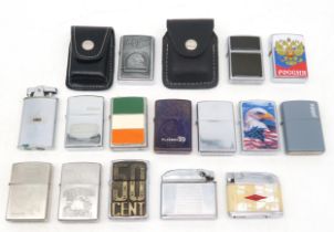 Twelve assorted Zippo and Zippo-style lighters, together with a Queen Star lighter (13) Condition