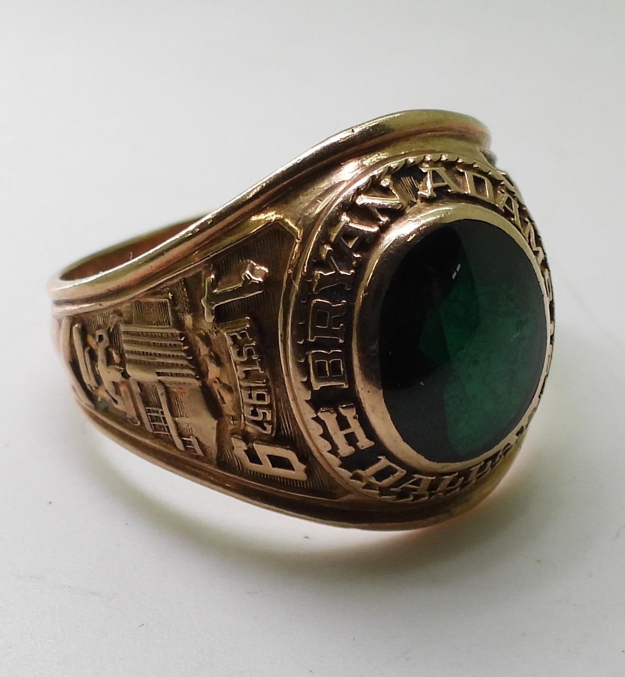 A 10k gold American college ring, for Bryan Adams High School Dallas 1959 Cougars, size Gents size - Image 4 of 5